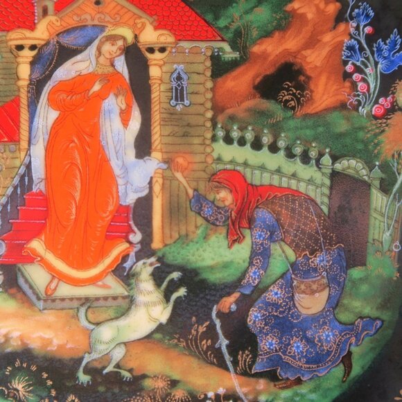 Bradex Palekh Russian Legends Plate – Dead Princess & Seven Bogatyrs, w/ COA - Picture 4 of 8